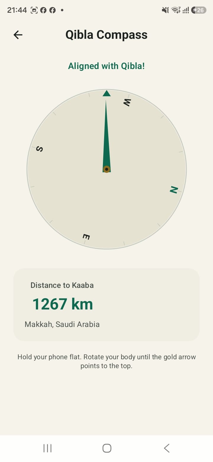 Qibla Compass Light Theme